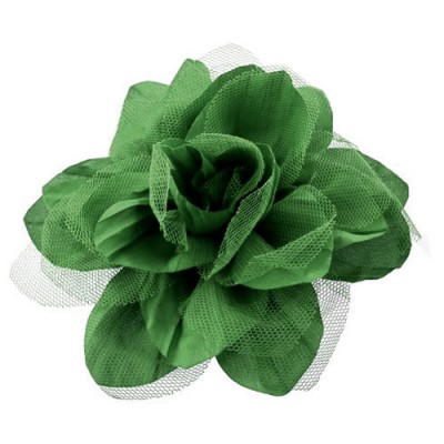 180650-GN- DARK GREEN FLOWER BROOCH